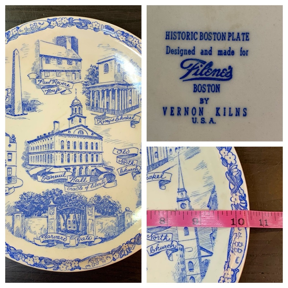 Filenes Historic Boston Plate Vernon Kilns Decorative Collectible‎ Souvenir